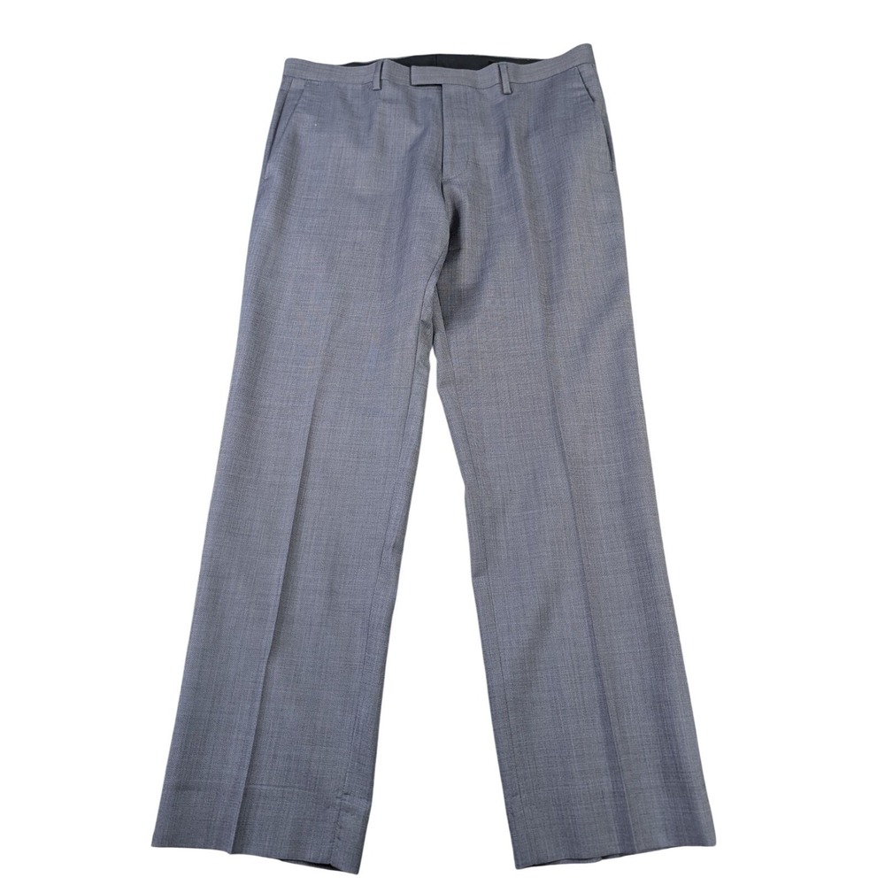 Banana Republic Marzotto Italian Wool Dress Pants Men 34x30 Blue Modern Slim Fit